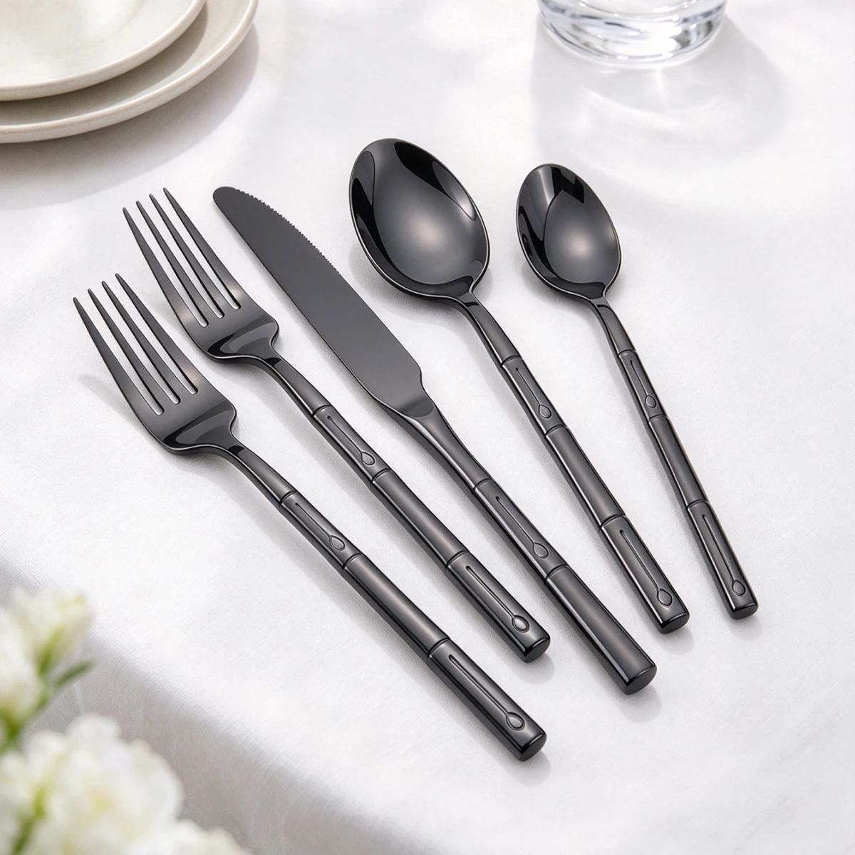 Bamboo Cutlery - Набор столовых приборов из 5 предметов: